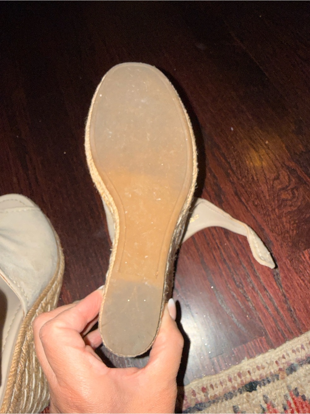 Prada Beige Suede Ankle-Strap Espadrille Wedge - Picture 6 of 7